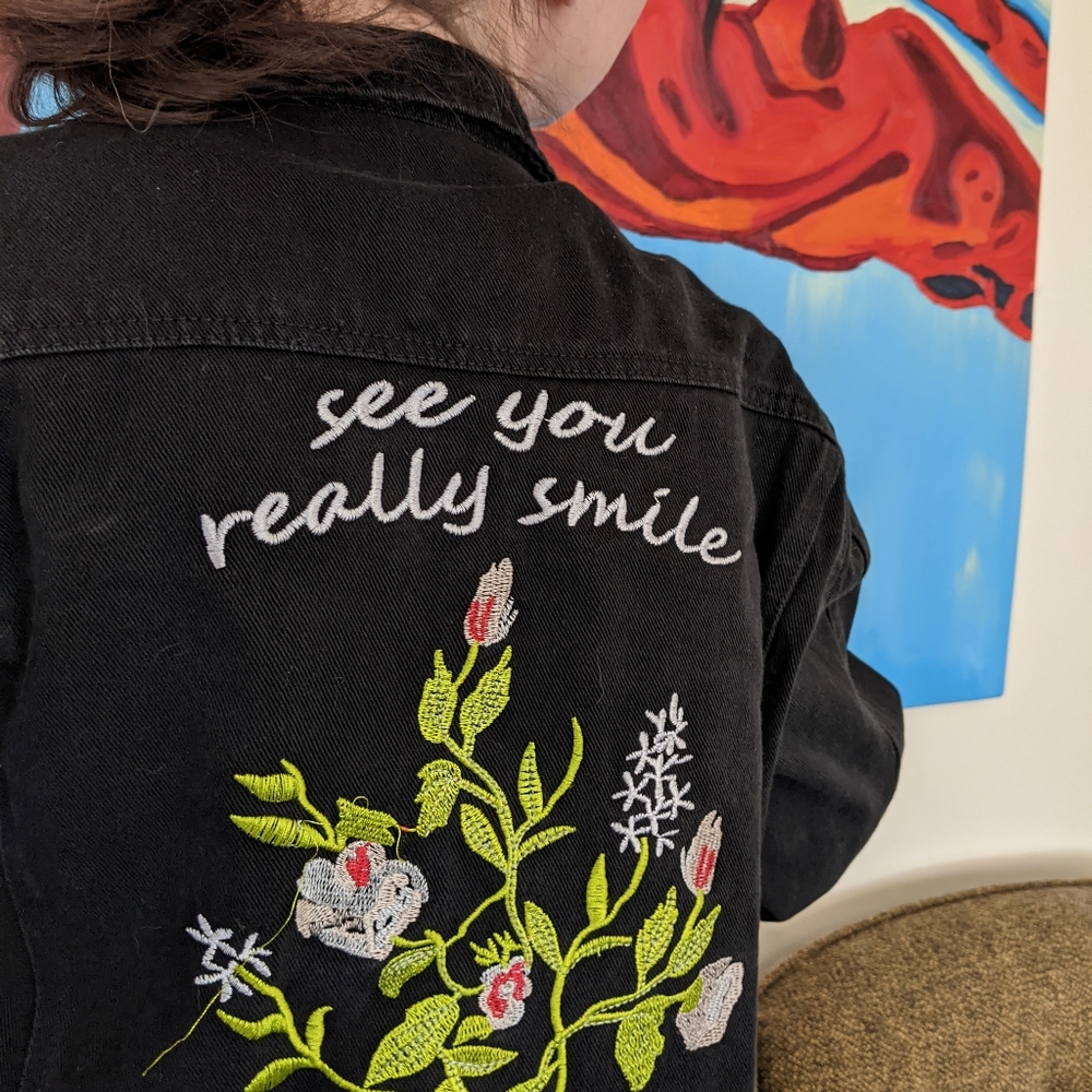 Embroidered Floral Jean Jacket Hengsheng Jeans Med